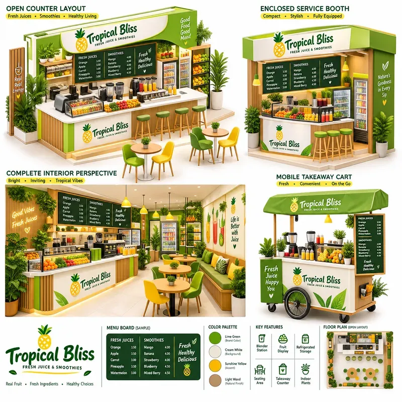 Modern Isometric Cafe Design Ideas