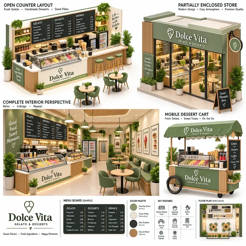 Modern Isometric Cafe Design Ideas
