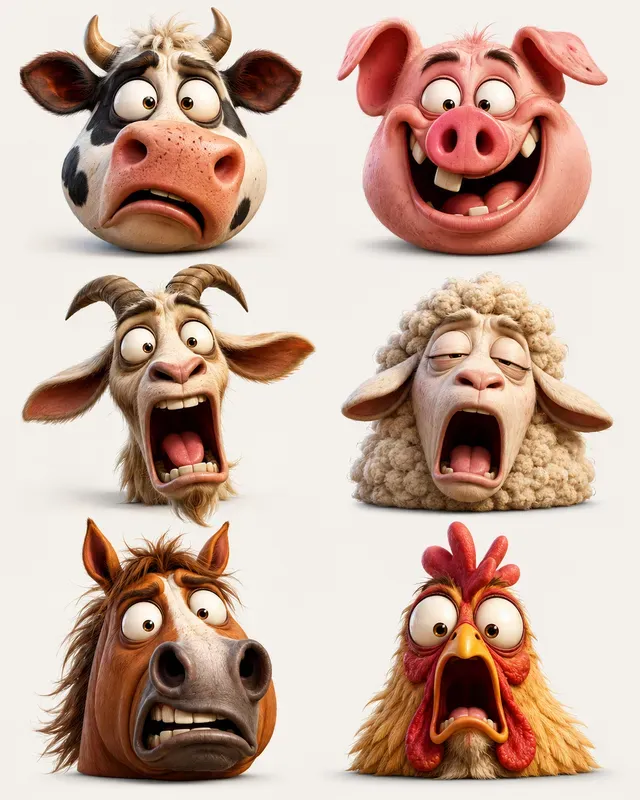 Funny 3D Animal Character Art