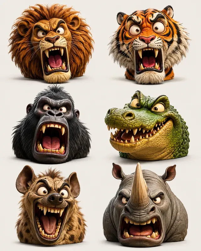 Funny 3D Animal Character Art