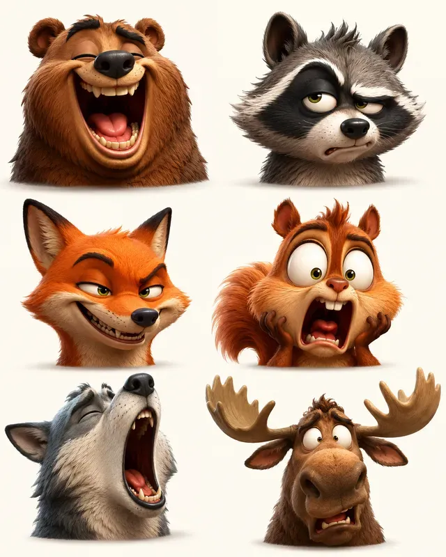 Funny 3D Animal Character Art