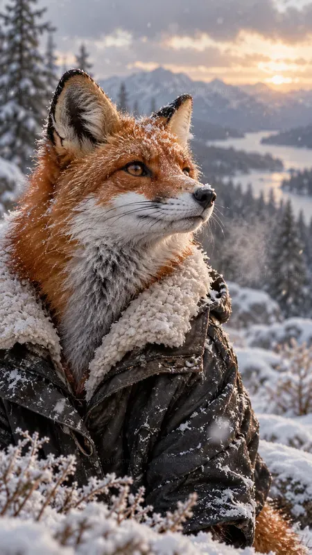 Cinematic Winter Animal Portraits