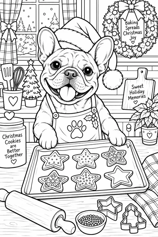 Festive Baking Dog Breeds Coloring Pages