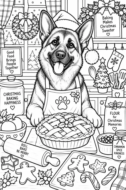 Festive Baking Dog Breeds Coloring Pages