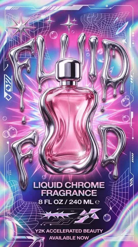 Y2k Liquid Chrome Typographic Products