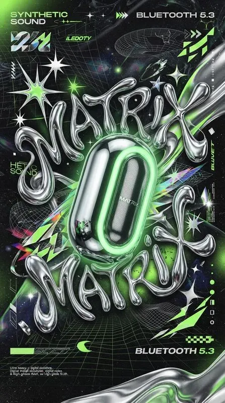 Y2k Liquid Chrome Typographic Products