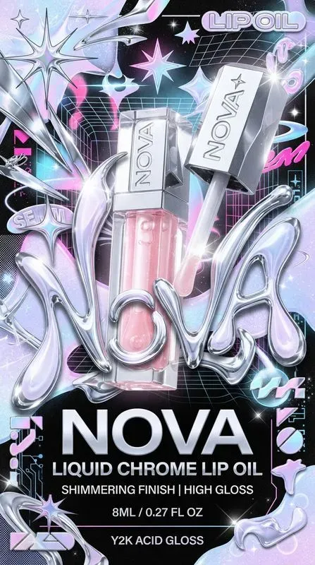 Y2k Liquid Chrome Typographic Products