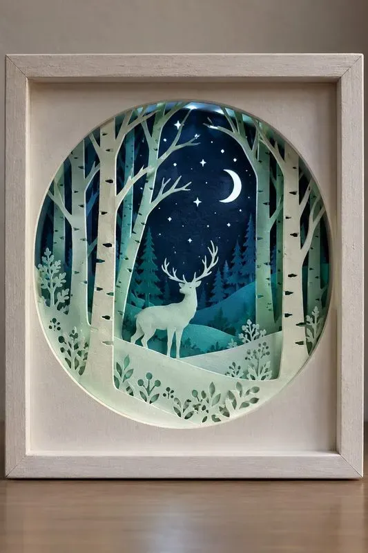 3D Layered Paper Cut Christmas Scenes