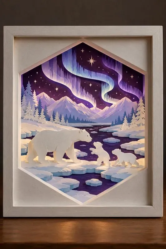 3D Layered Paper Cut Christmas Scenes