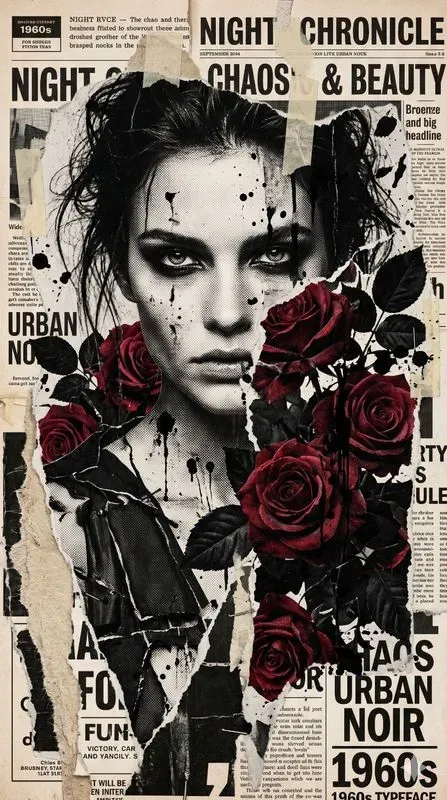 Cinematic Torn Poster Collage Art