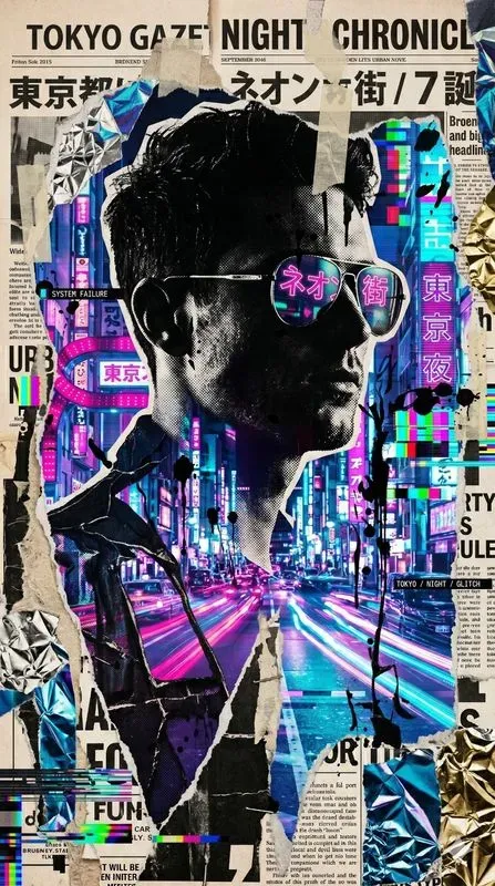 Cinematic Torn Poster Collage Art
