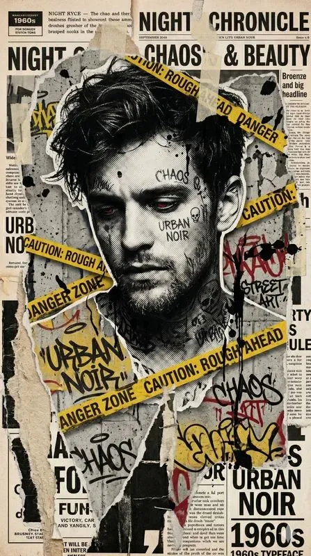 Cinematic Torn Poster Collage Art