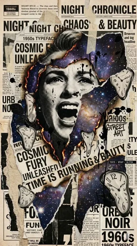 Cinematic Torn Poster Collage Art