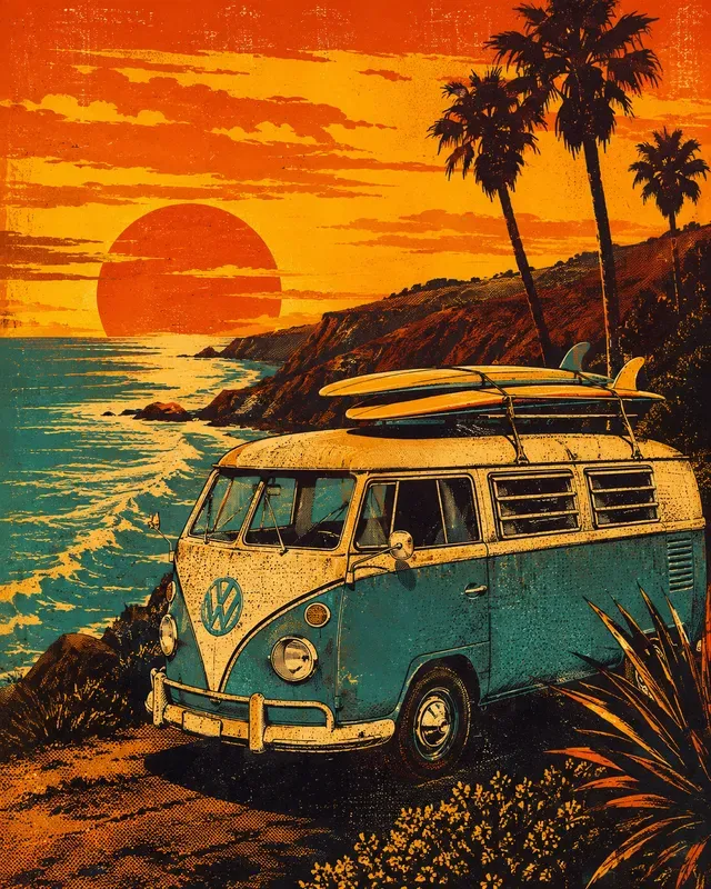 Retro Surf Style Apparel Graphics Pods