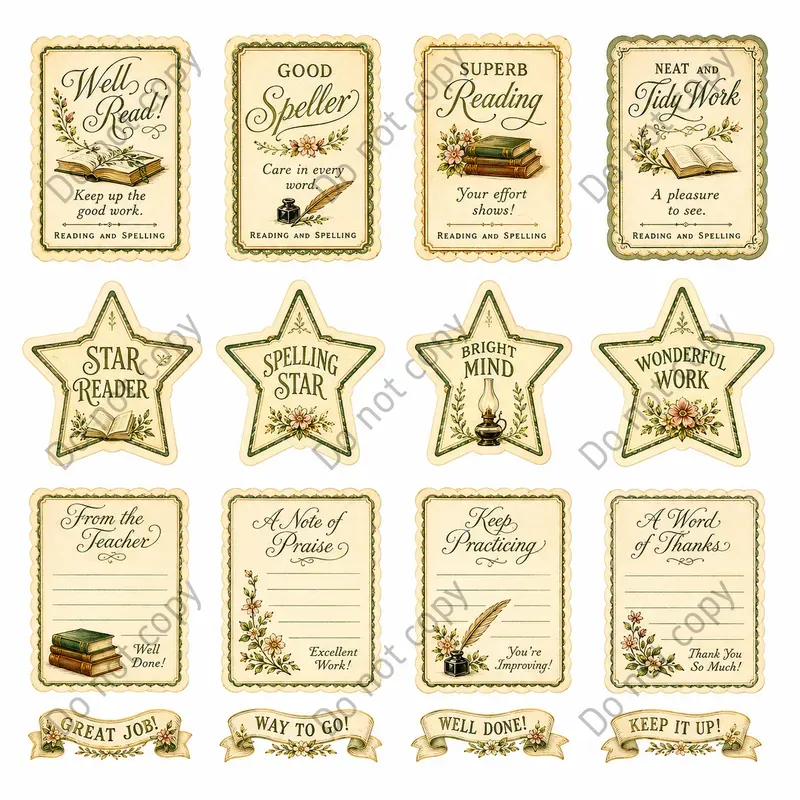 Reward Of Merit Card Sheets
