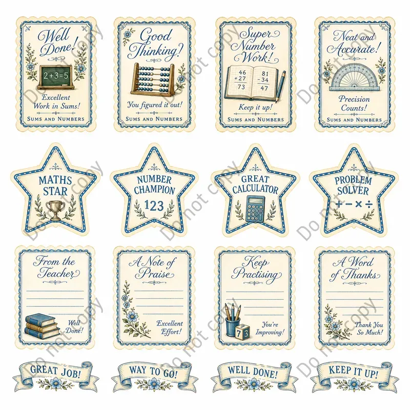 Reward Of Merit Card Sheets