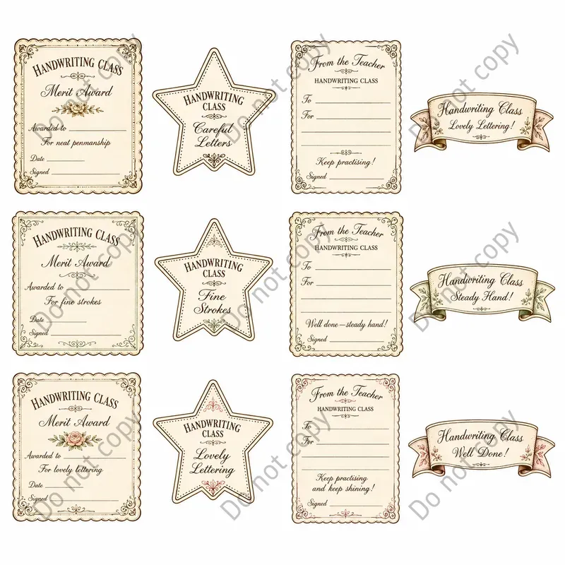 Reward Of Merit Card Sheets