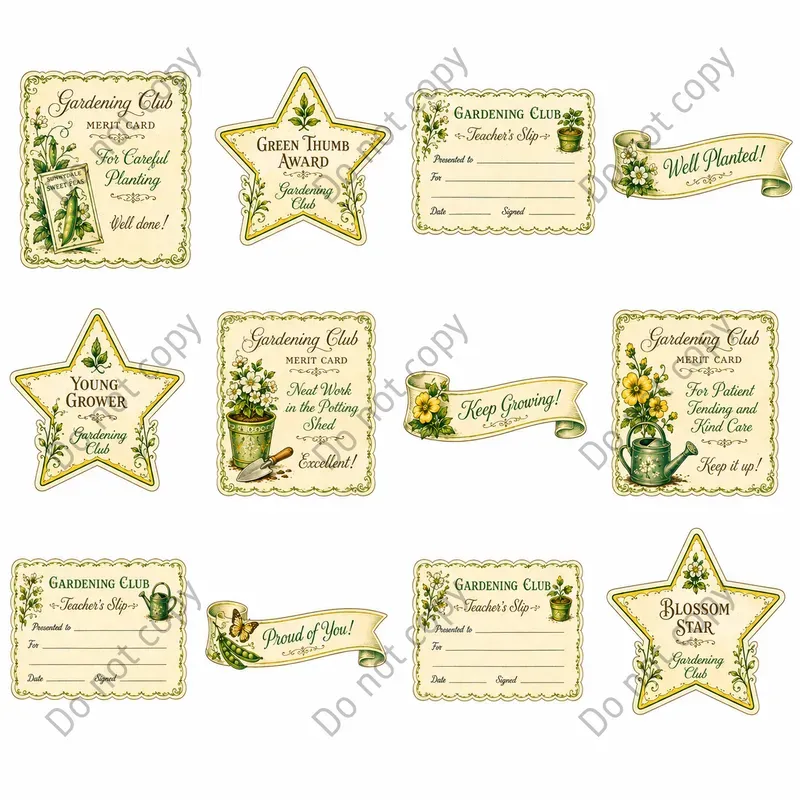 Reward Of Merit Card Sheets