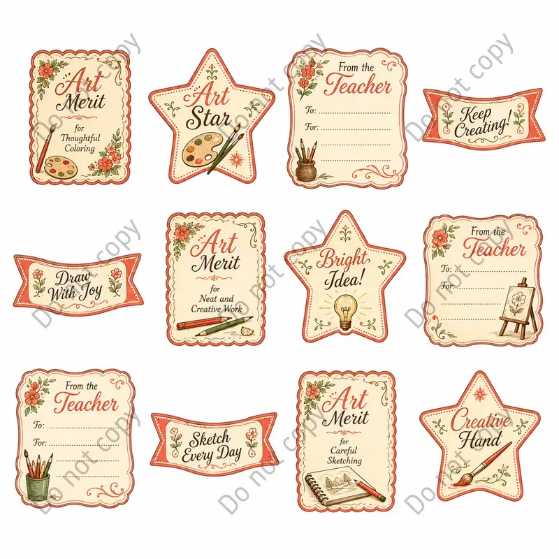Reward Of Merit Card Sheets