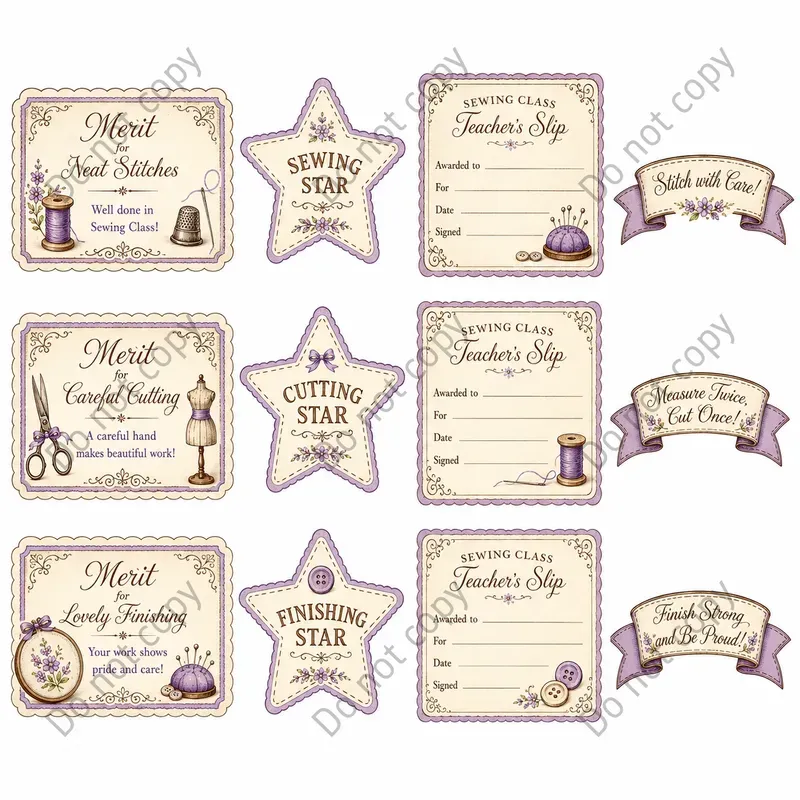 Reward Of Merit Card Sheets