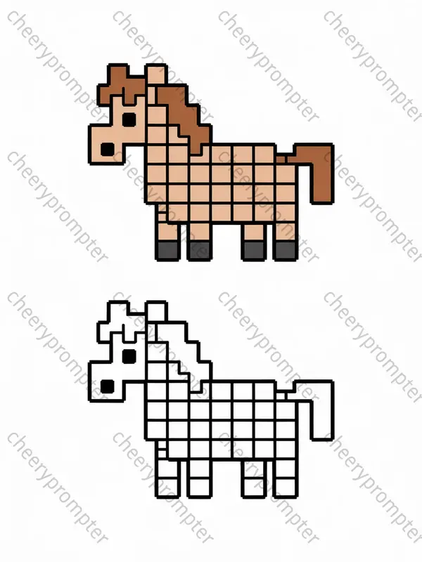 Pixel Art Coloring Worksheets