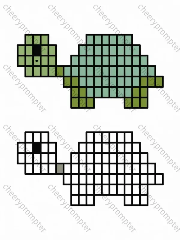 Pixel Art Coloring Worksheets