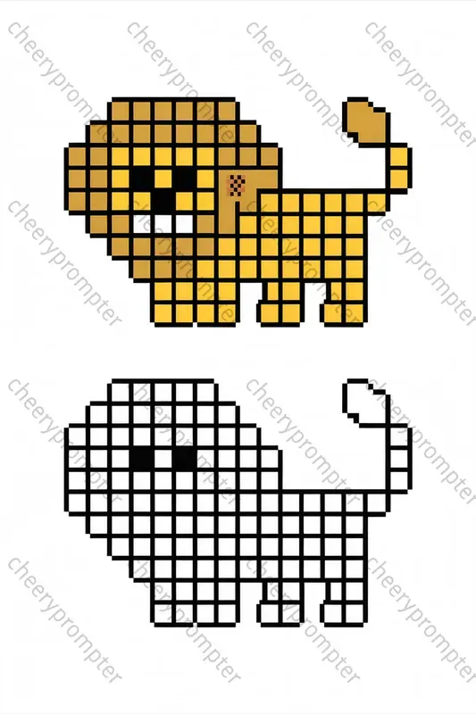 Pixel Art Coloring Worksheets