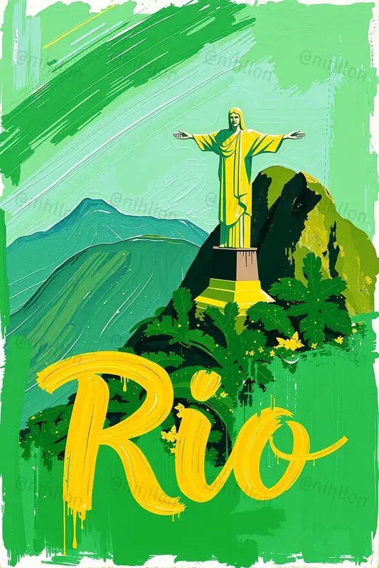 Bold Travel Poster Paint Art