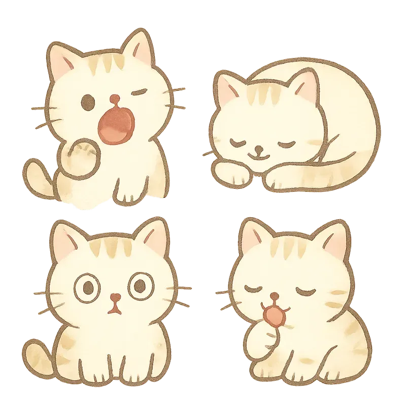 Cute Character Sticker Grid Packs