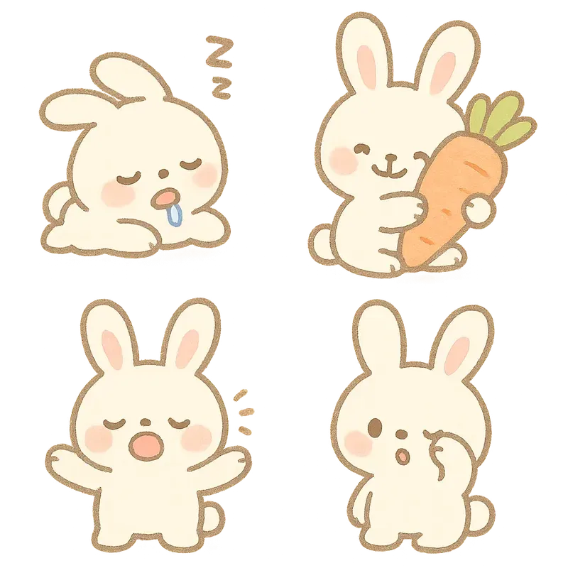 Cute Character Sticker Grid Packs