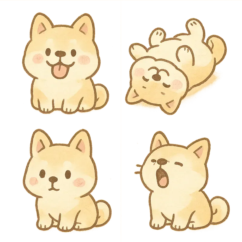 Cute Character Sticker Grid Packs