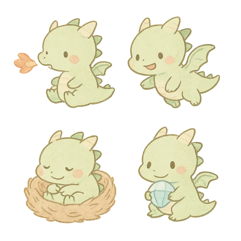 Cute Character Sticker Grid Packs