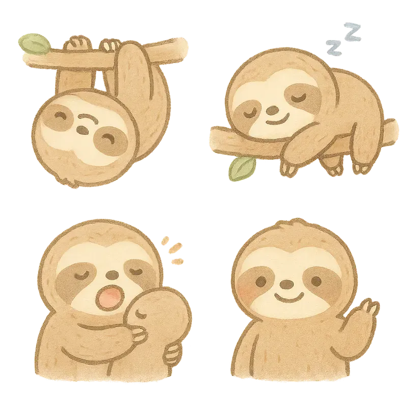 Cute Character Sticker Grid Packs