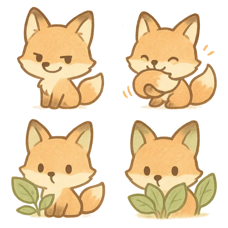 Cute Character Sticker Grid Packs
