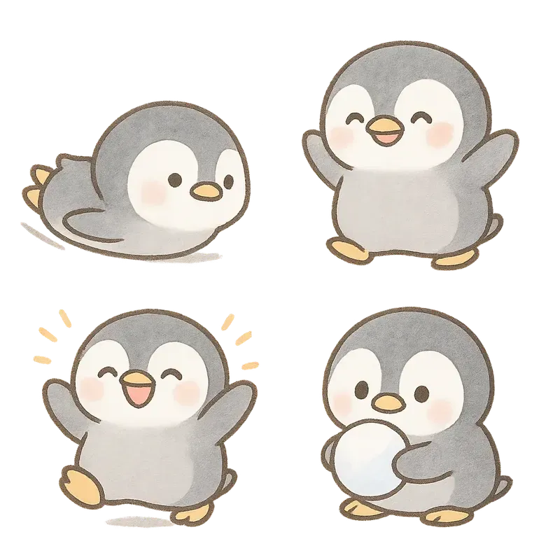 Cute Character Sticker Grid Packs