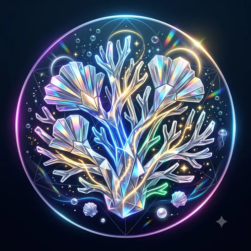Neon Crystal Coral Emblems