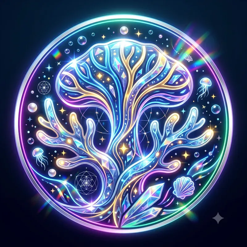 Neon Crystal Coral Emblems