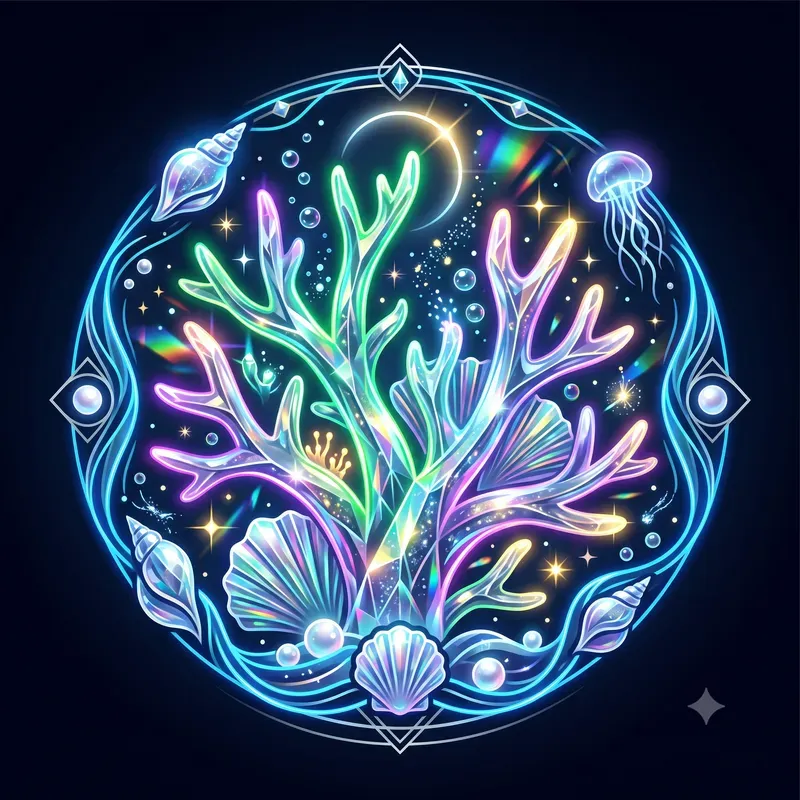 Neon Crystal Coral Emblems