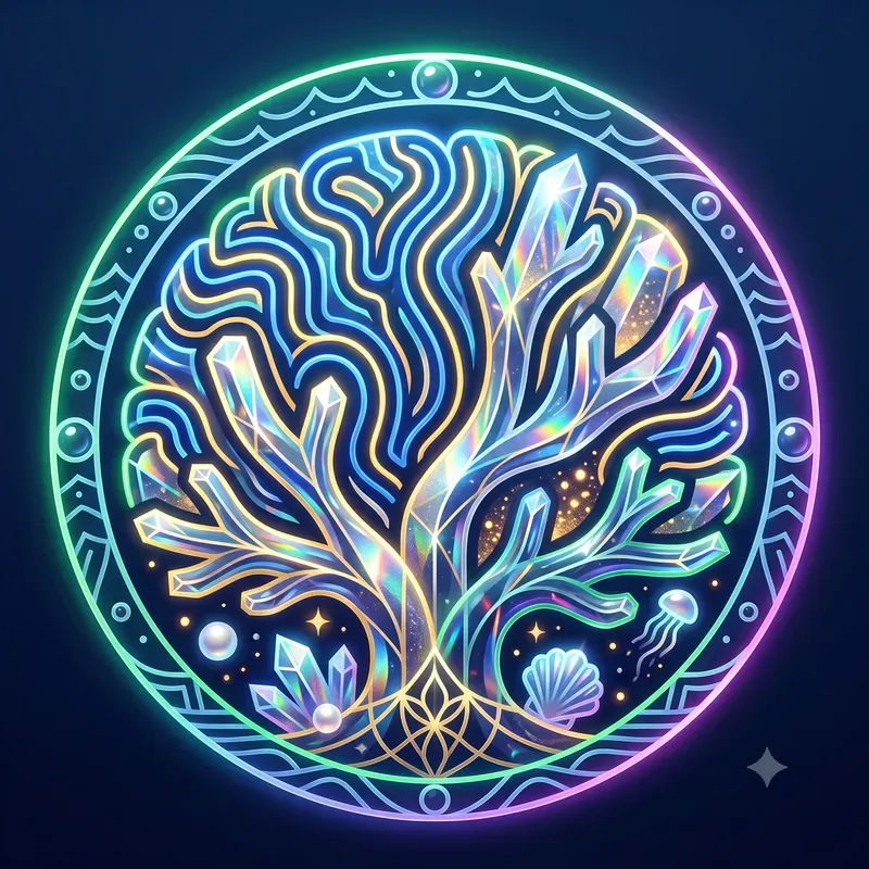 Neon Crystal Coral Emblems
