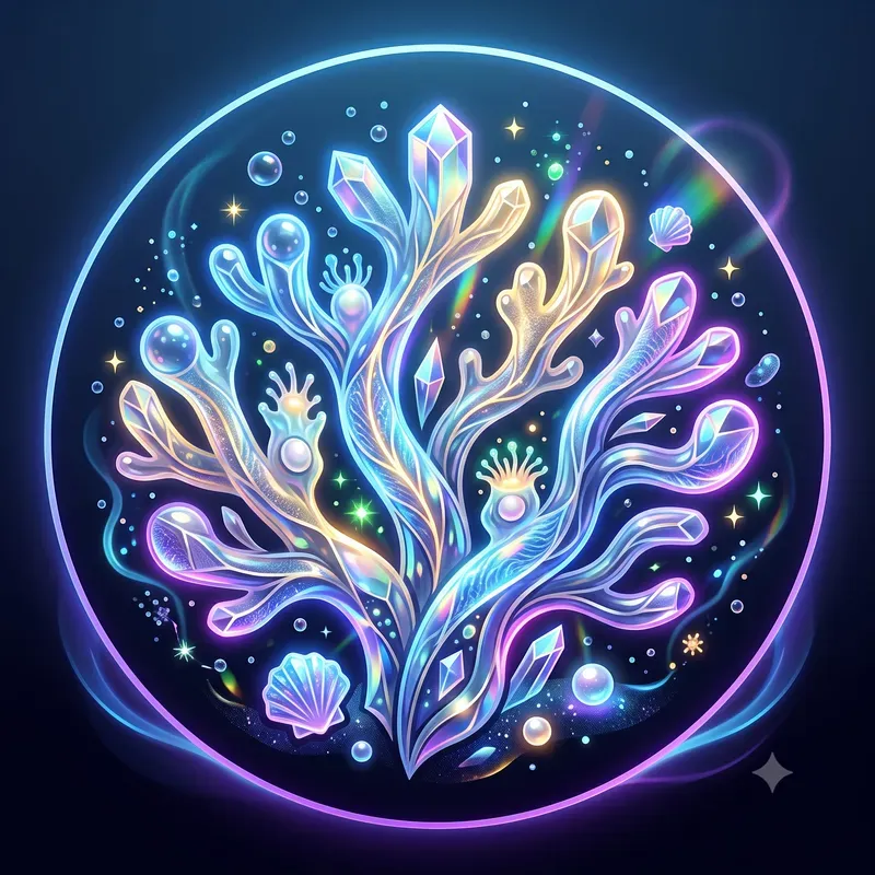 Neon Crystal Coral Emblems