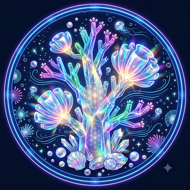 Neon Crystal Coral Emblems