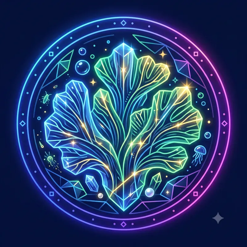 Neon Crystal Coral Emblems