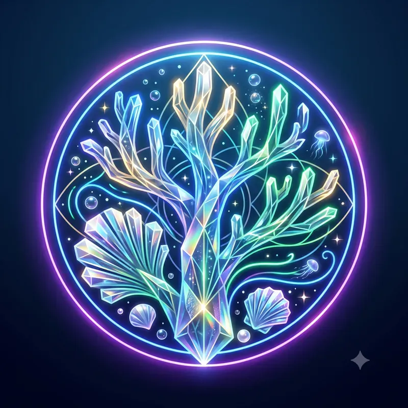 Neon Crystal Coral Emblems