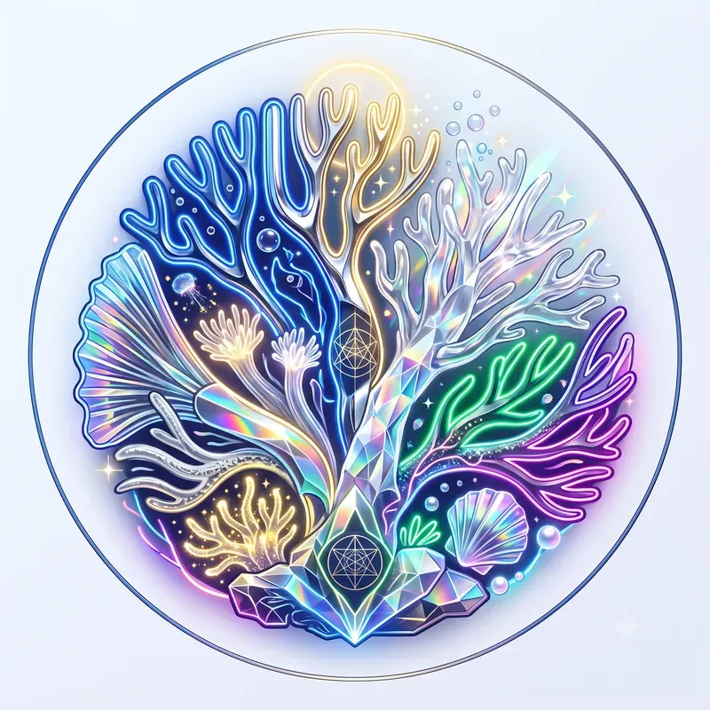 Neon Crystal Coral Emblems