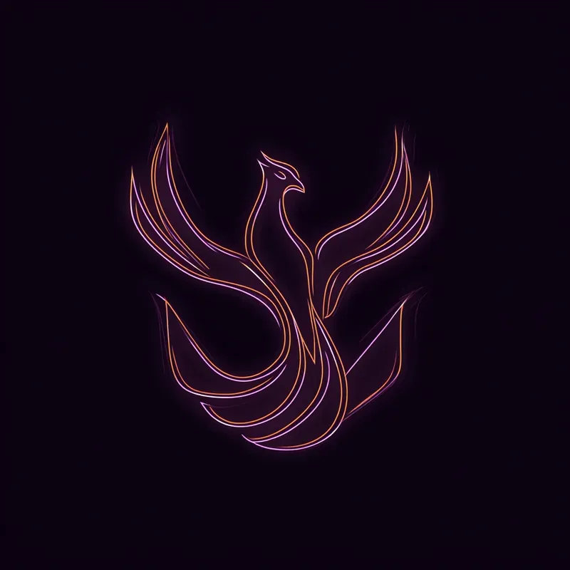 Minimalist Neon Lineart Logo Creators