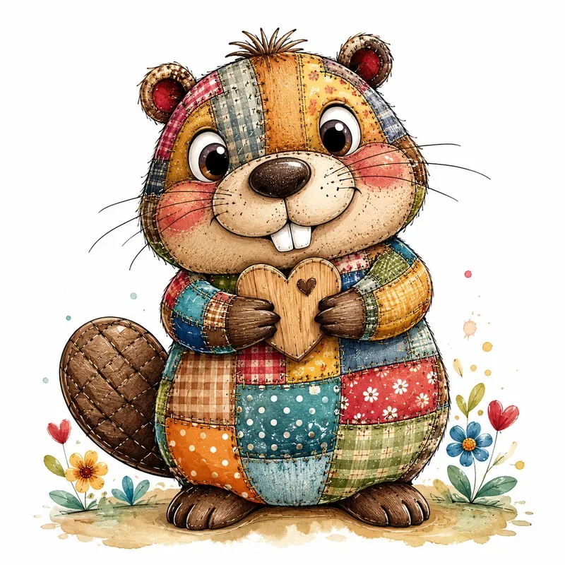 Whimsical Patchwork Animal Cliparts