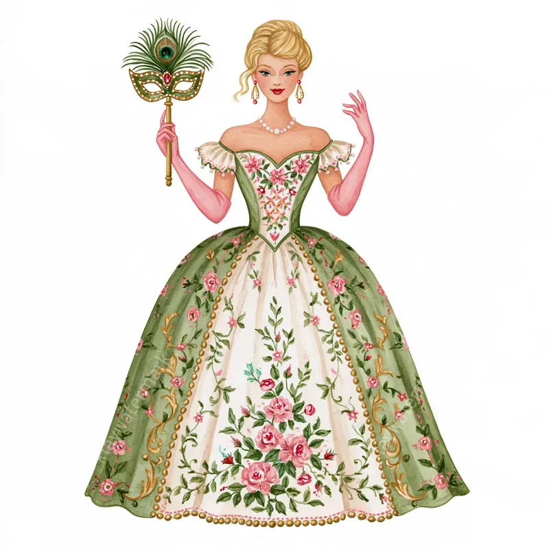 Mardi Gras Couture Watercolor Clipart