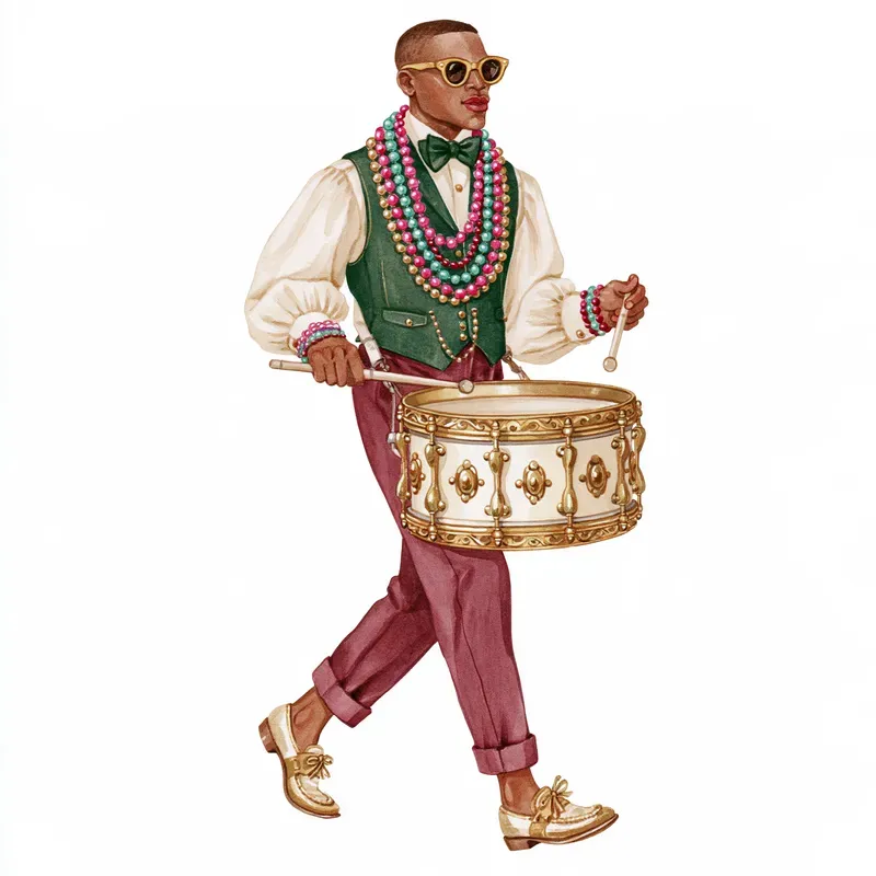 Mardi Gras Couture Watercolor Clipart