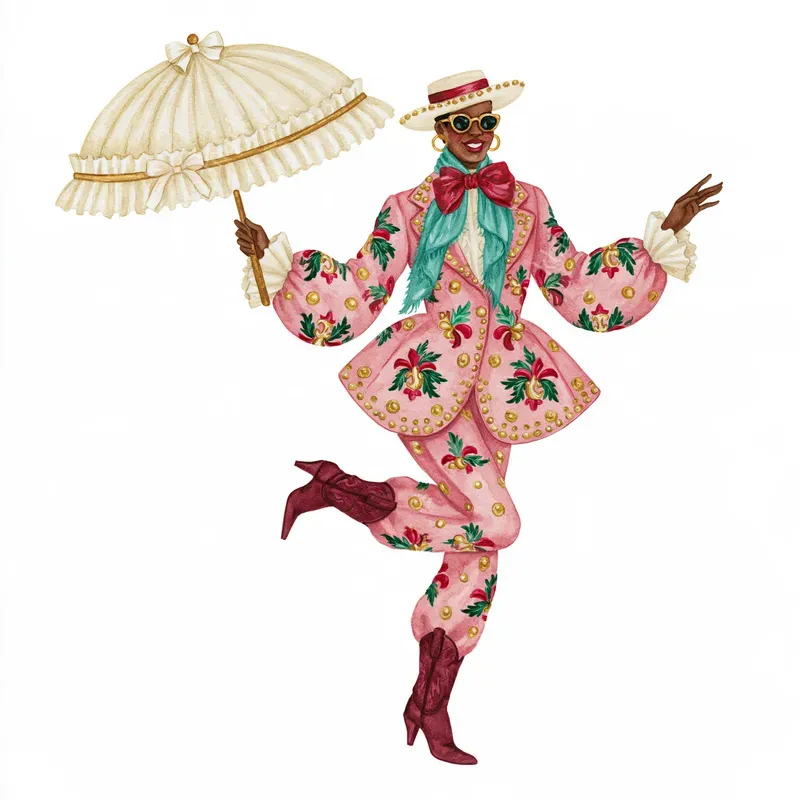 Mardi Gras Couture Watercolor Clipart