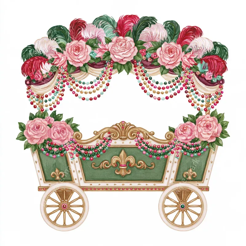 Mardi Gras Couture Watercolor Clipart